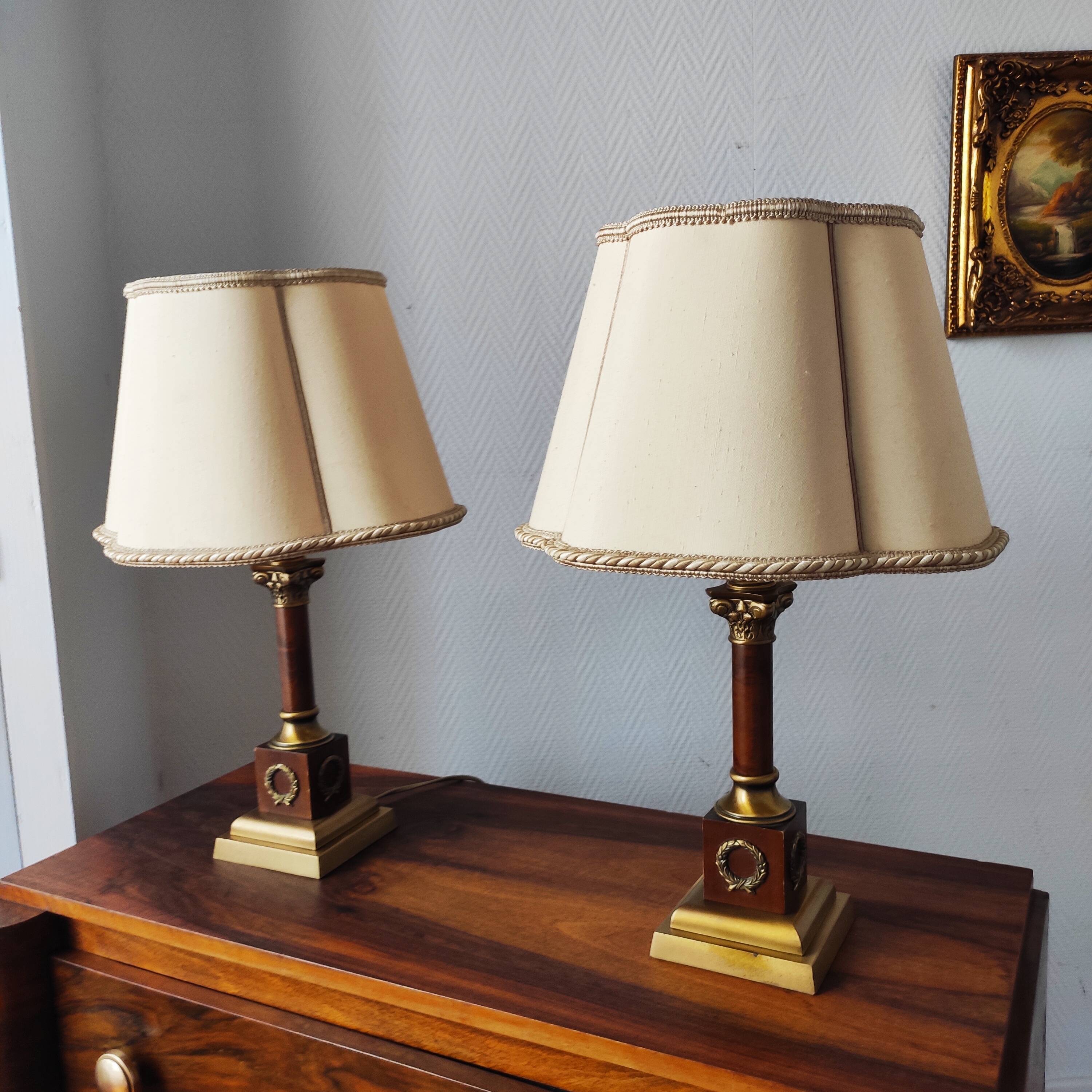Pair of neo-classical Empire style lamps