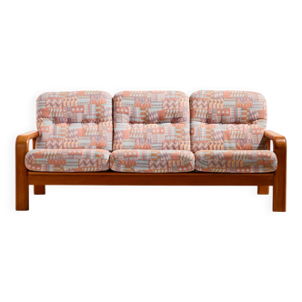 Three-seater teak sofa