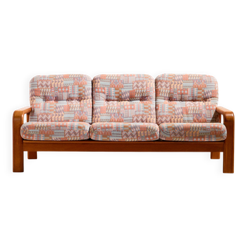 Three-seater teak sofa