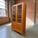 XL vintage display cabinet high in wood / cupboard / laboratory cupboard