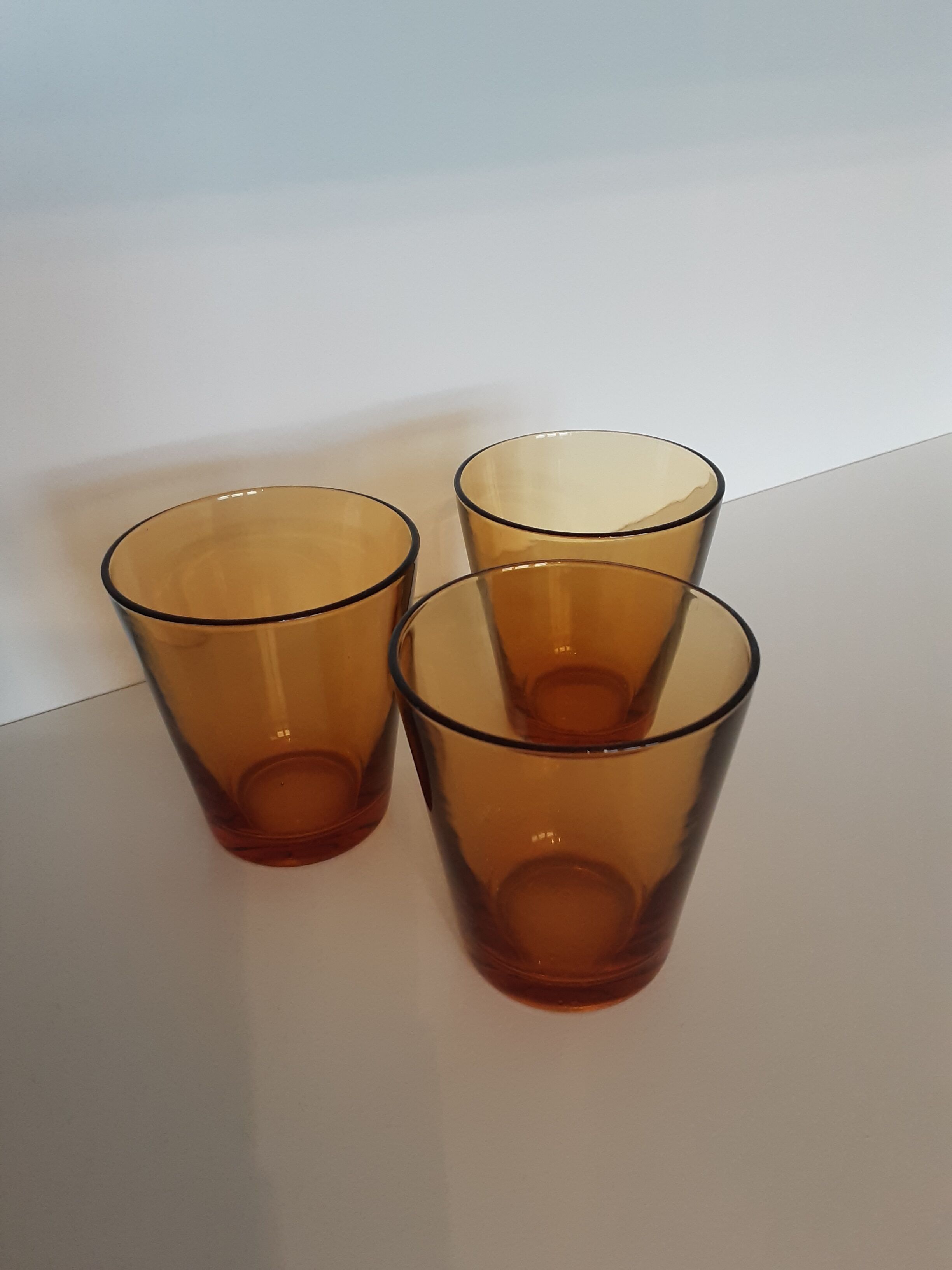Lot de 3 verres vereco ambre