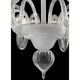 Contemporary Linear Transparent and White With Silver-Leaf Murano Glass Cha