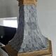 Monumental lamp with a dolphin in cast iron and lead scales - 110cm