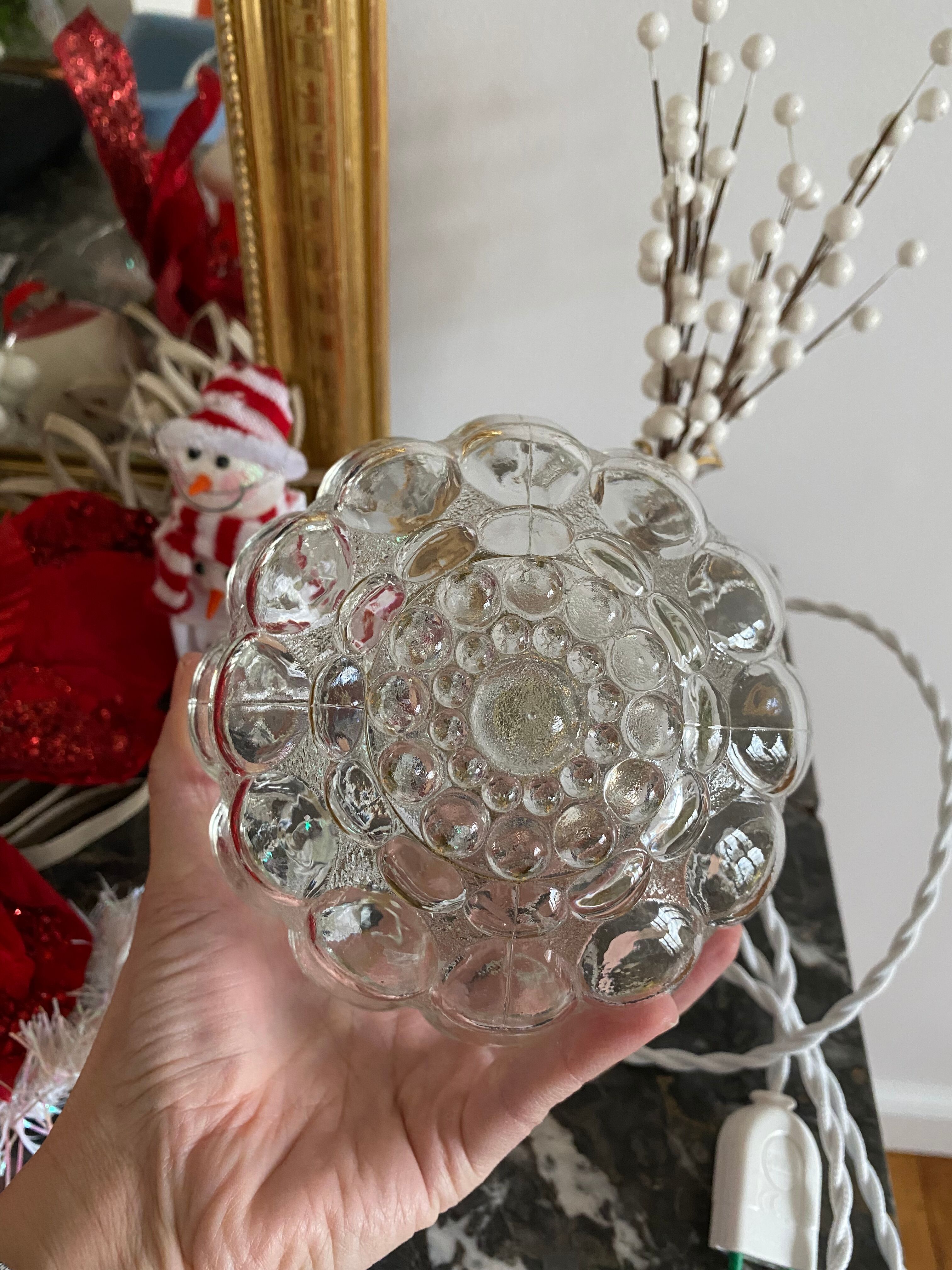 Vintage molded glass globe lamp