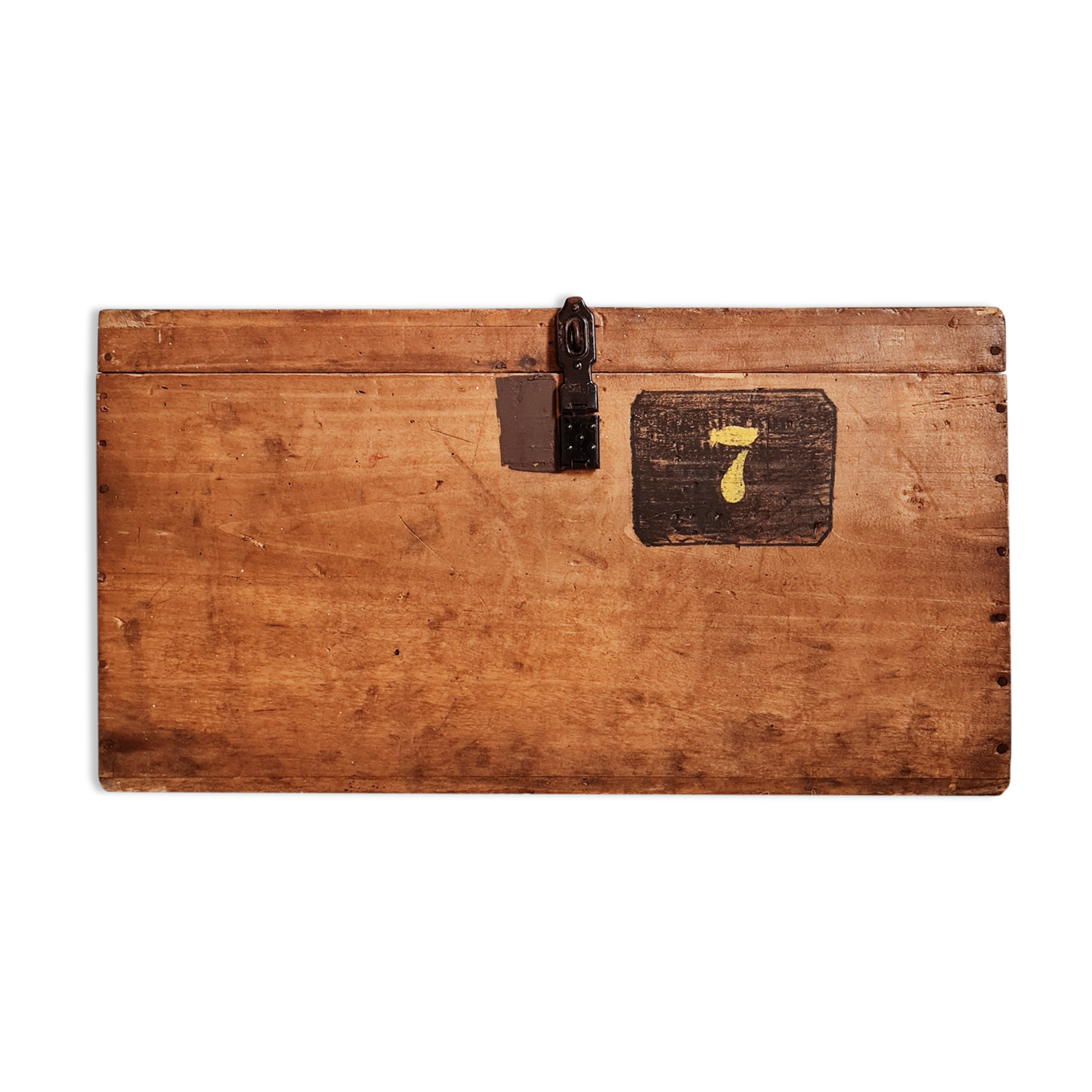 Compartmentalized old wooden chest