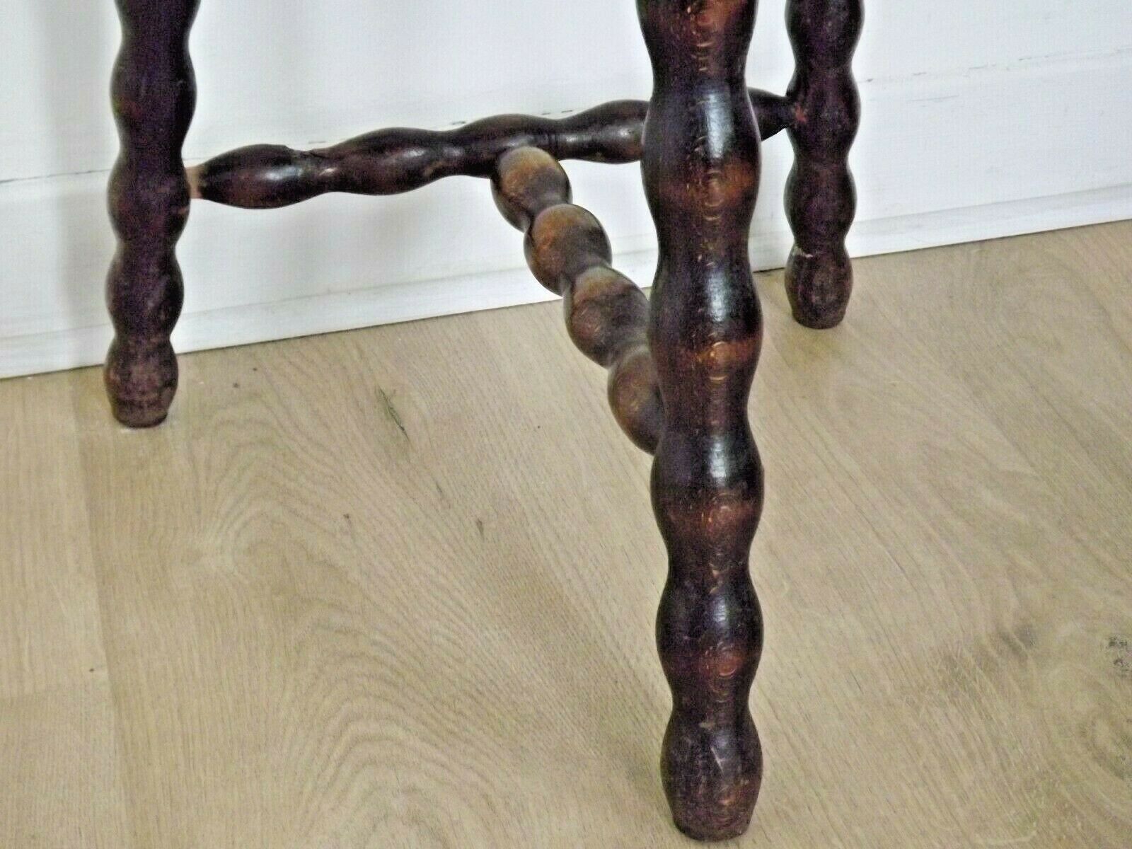 French antique wood hand made stool