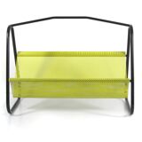 Porte-revues vintage Pilastro – jaune et noir des années 1950, style Mathieu Matégot, design néerlandais de Tjerk Reijenga pour Artimeta