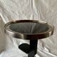 Vintage side table in glass, wood and aluminum