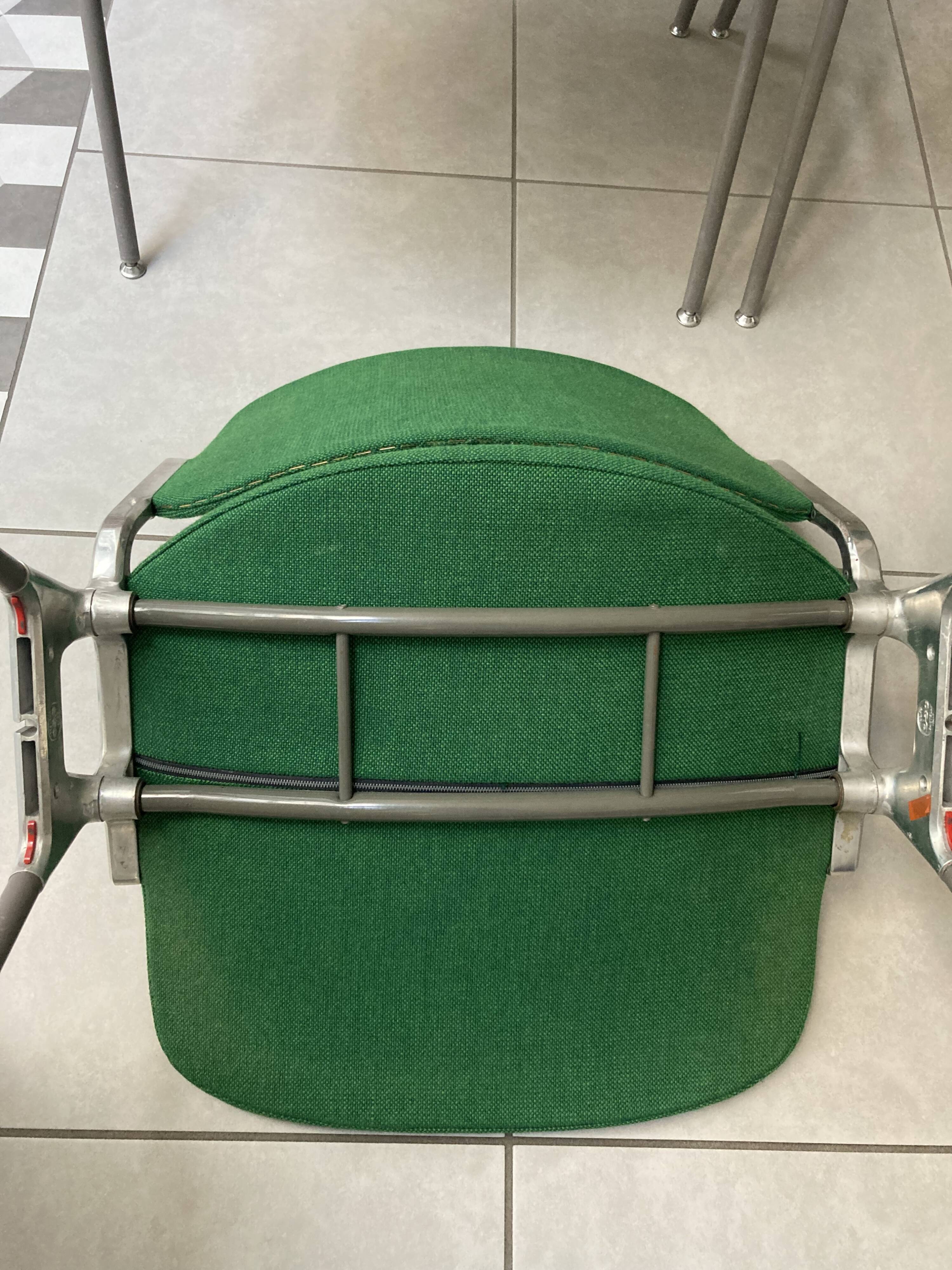 Pair of green DSC 106 chairs by Giancarlo Piretti