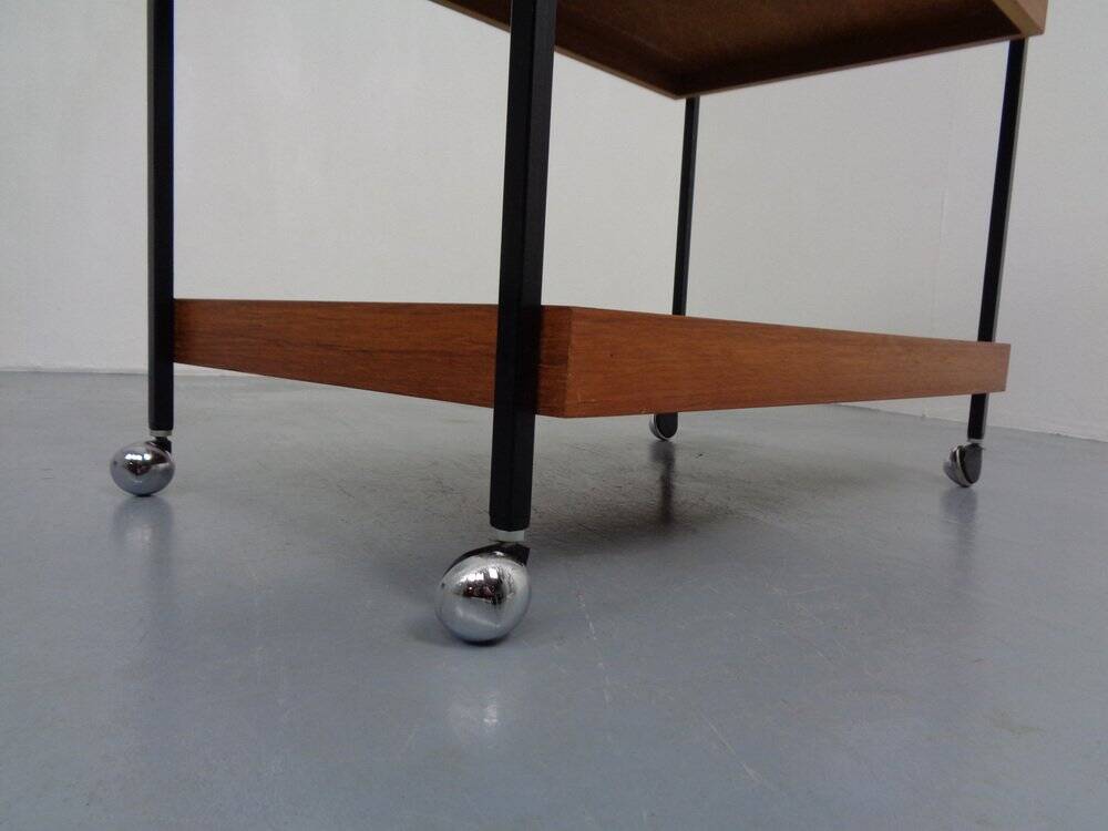 Minimalist Rollable Teak Serving Cart, 1960s