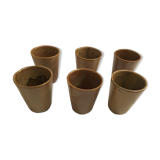 glazed Digoin stoneware cups in very good condition. signed.