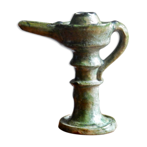 Tamegroute lampe à huile poterie artisanale du Maroc en terre cuite verte