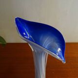Murano glass vase twisted flower neck