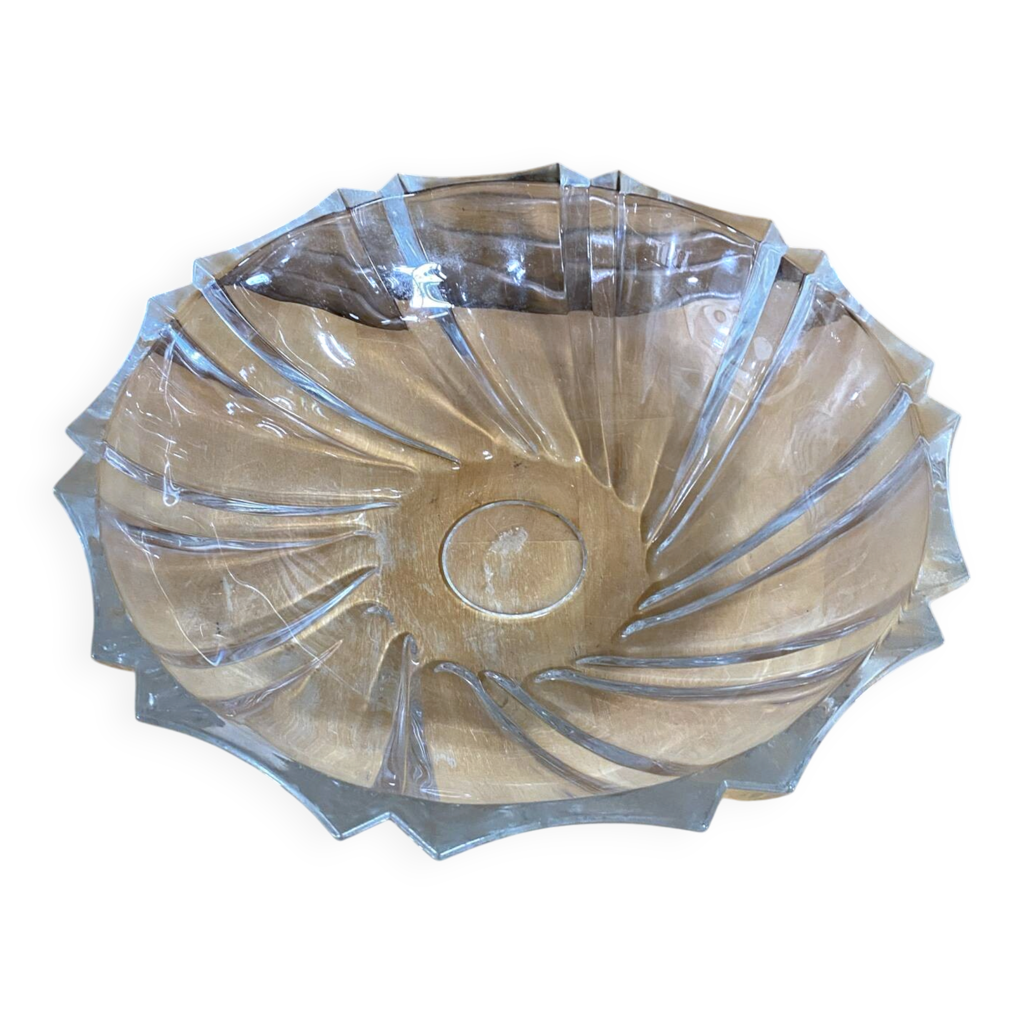 Vintage art deco alpina moulded crystal cup