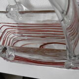 Vintage blown glass basket vase