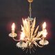 Lustre floral Hollywood Regency, années 1970