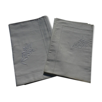 pair of pillowcases early twentieth century white Métis