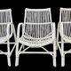 Série de 3 fauteuils rotin années 1970