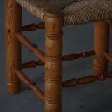 Set of 6 modern French brutalist chairs, in the style of Charles Dudouyt, made in the 1960s.