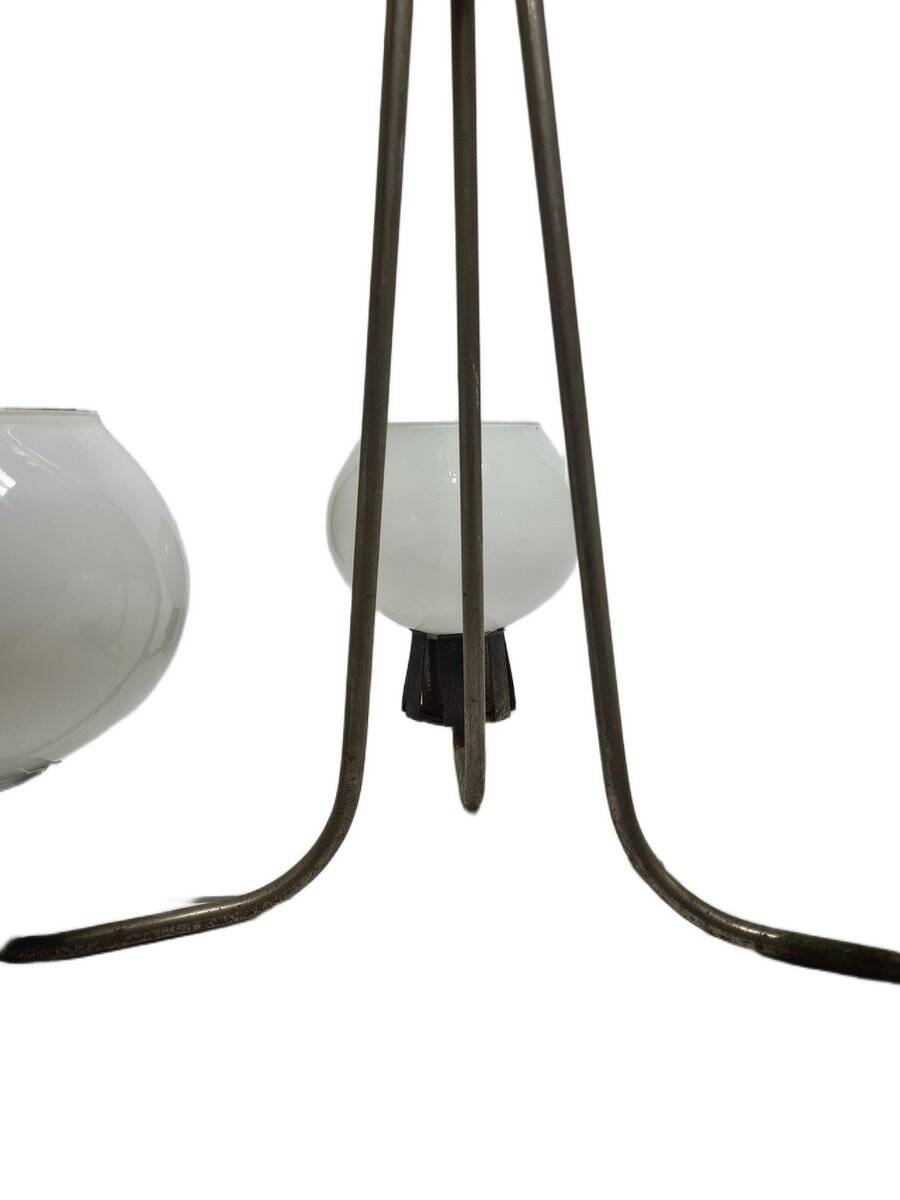 Vintage pendant light in white glass, Poland, 1960s