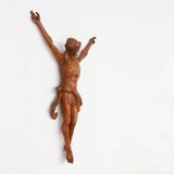Hand carved oak crucifix or corpus Christi, Belgium ca. 1900