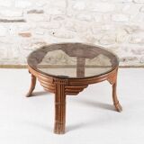 Table basse vintage en rotin