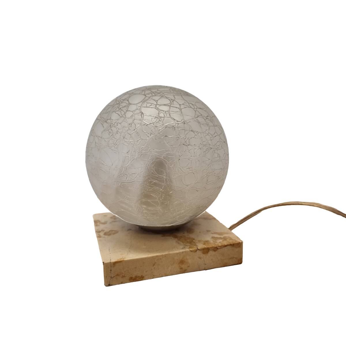Vintage Crackle Marble Lamp, 1970s