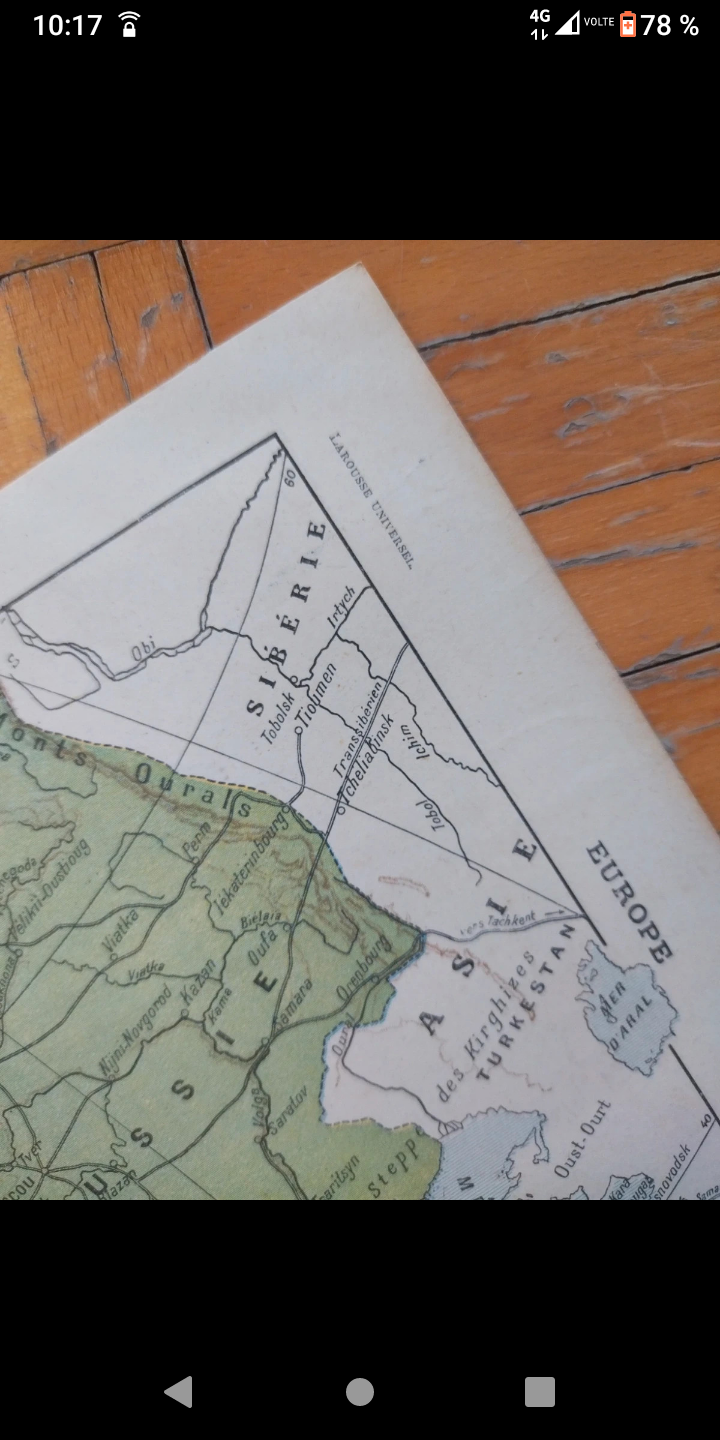 Old geographical map of Europe Larousse