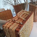 Vintage wicker suitcase