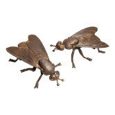Pair of" brass ashtray flies
