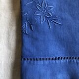 Antique linen and cotton sheet dyed Patmos blue