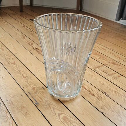 Grand vase vintage en cristal d'Arques - Hauteur 30 cm