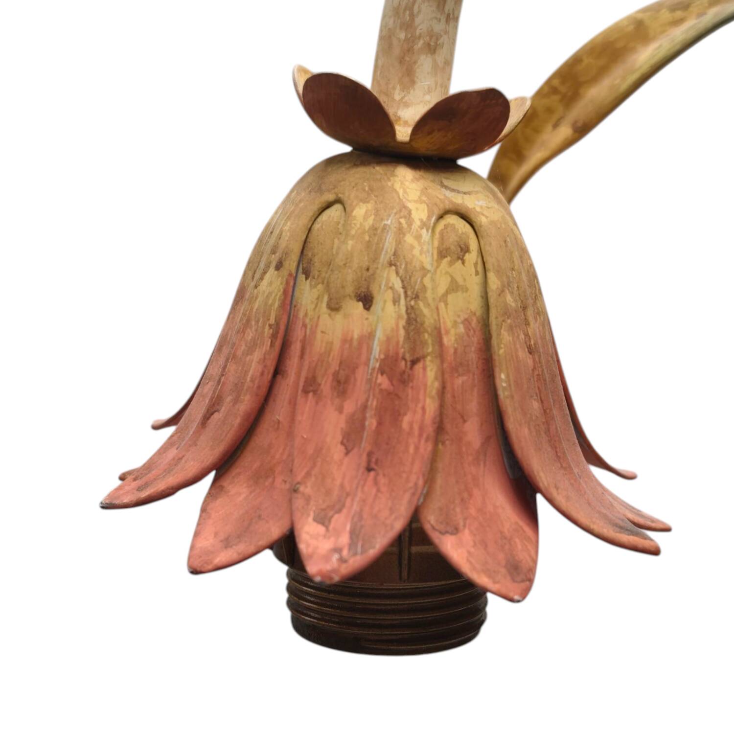 Vintage Late 20th Century Italian Floral Table Lamp - Art Nouveau