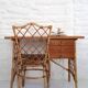 Desk and chair in rattan, Louis Sognot, 1950s-1960s.