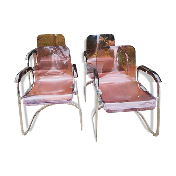 Chaises plexi années 70 Space Age