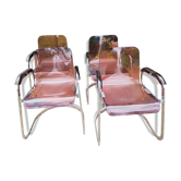 Chaises plexi années 70 Space Age