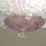 Plafonnier vintage en verre de Murano rose
