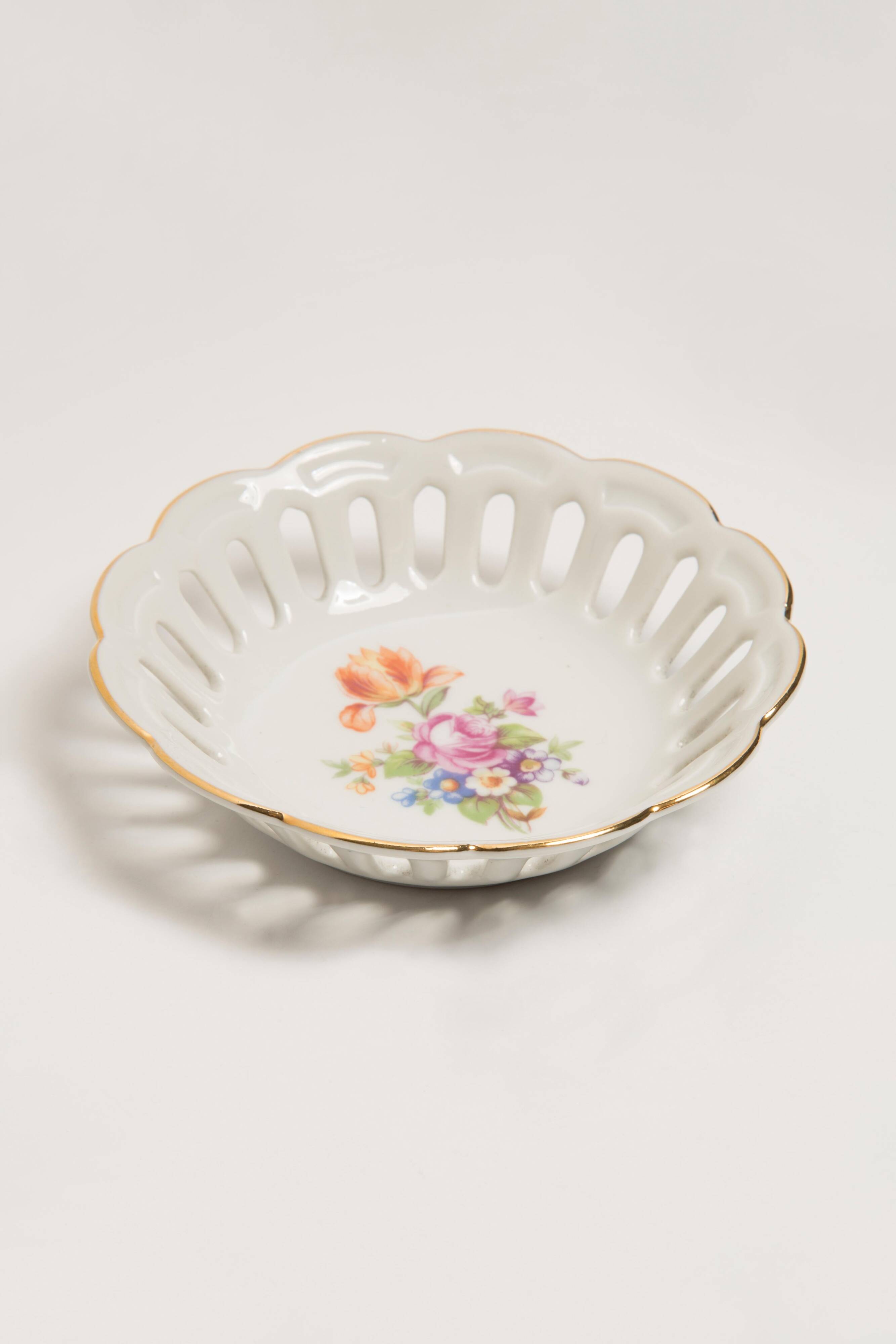 Vintage Decorative Plate Flowers, Germany, 1970s