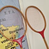 2 Wooden badminton rackets