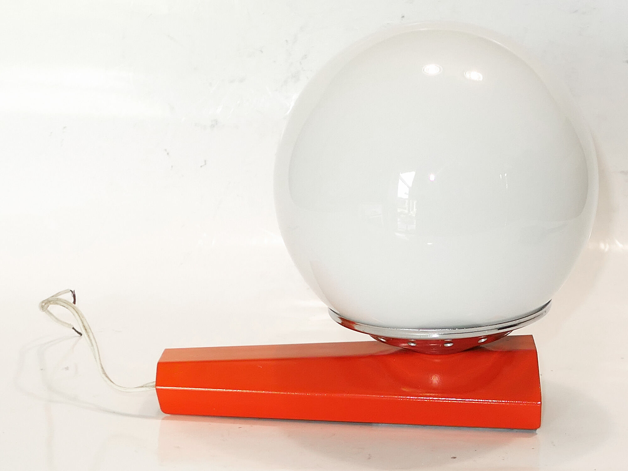 Targetti Sankey wall lamp Italy metal Orange and glass globe