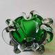 Pocket/ashtray in blown Murano art glass. Organic floral shape