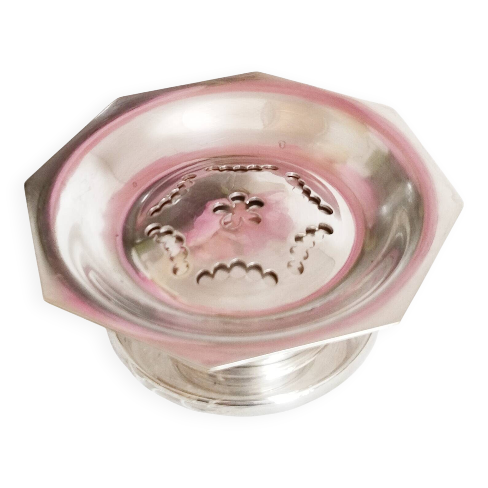 Antique Coquillor Junior butter dish in silver metal