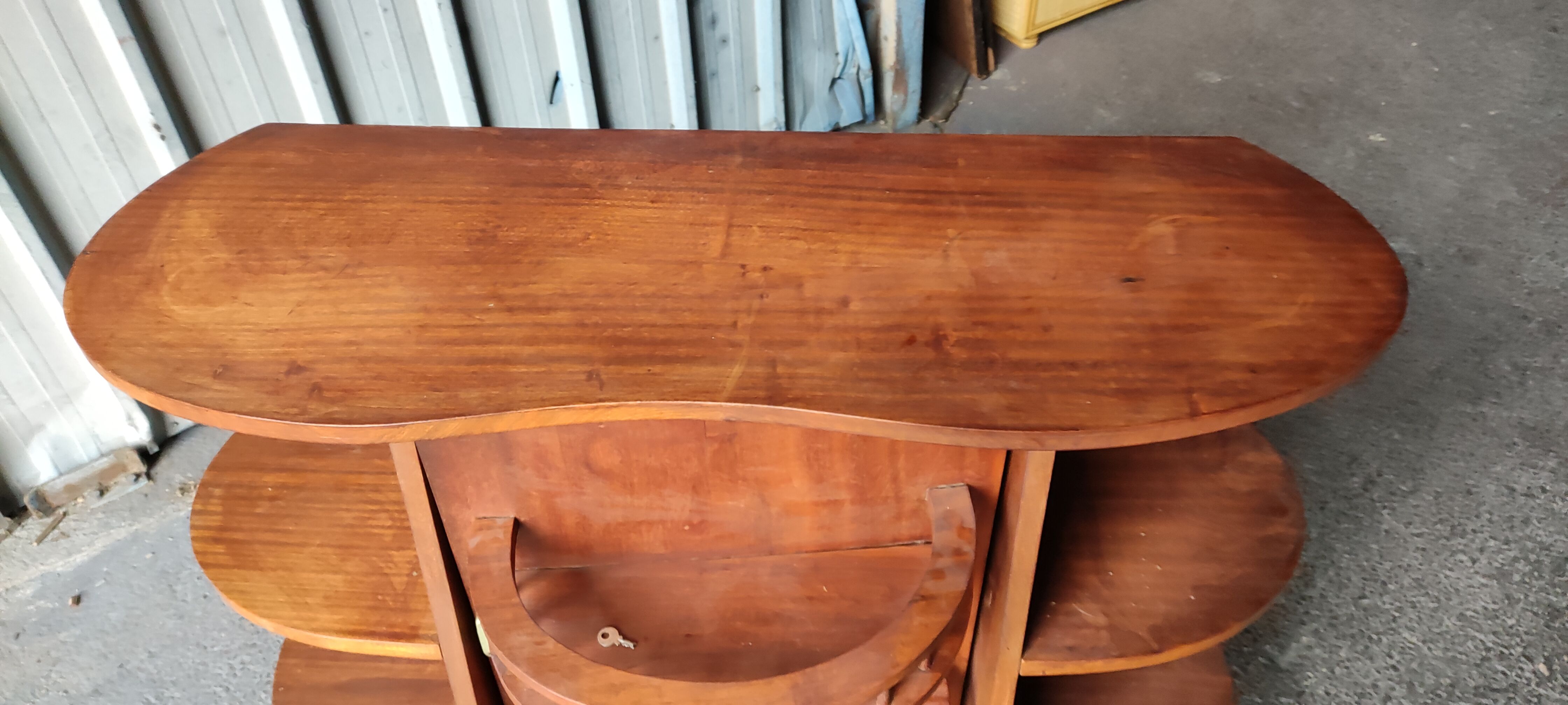 50s swivel bar in exotic wood, double sided