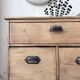 1950s pine workshop cabinet with drawers