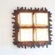 Scandinavian style wall lamp in wood and fabric, 1970