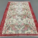 Vintage turkish rug 185x122 cm shabby distressed carpet medium