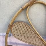 Headboard 2 people in rattan and vintage cannage