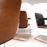 Martin Stoll set of 4 leather dining/conference chairs by Prof. Karl Dittert