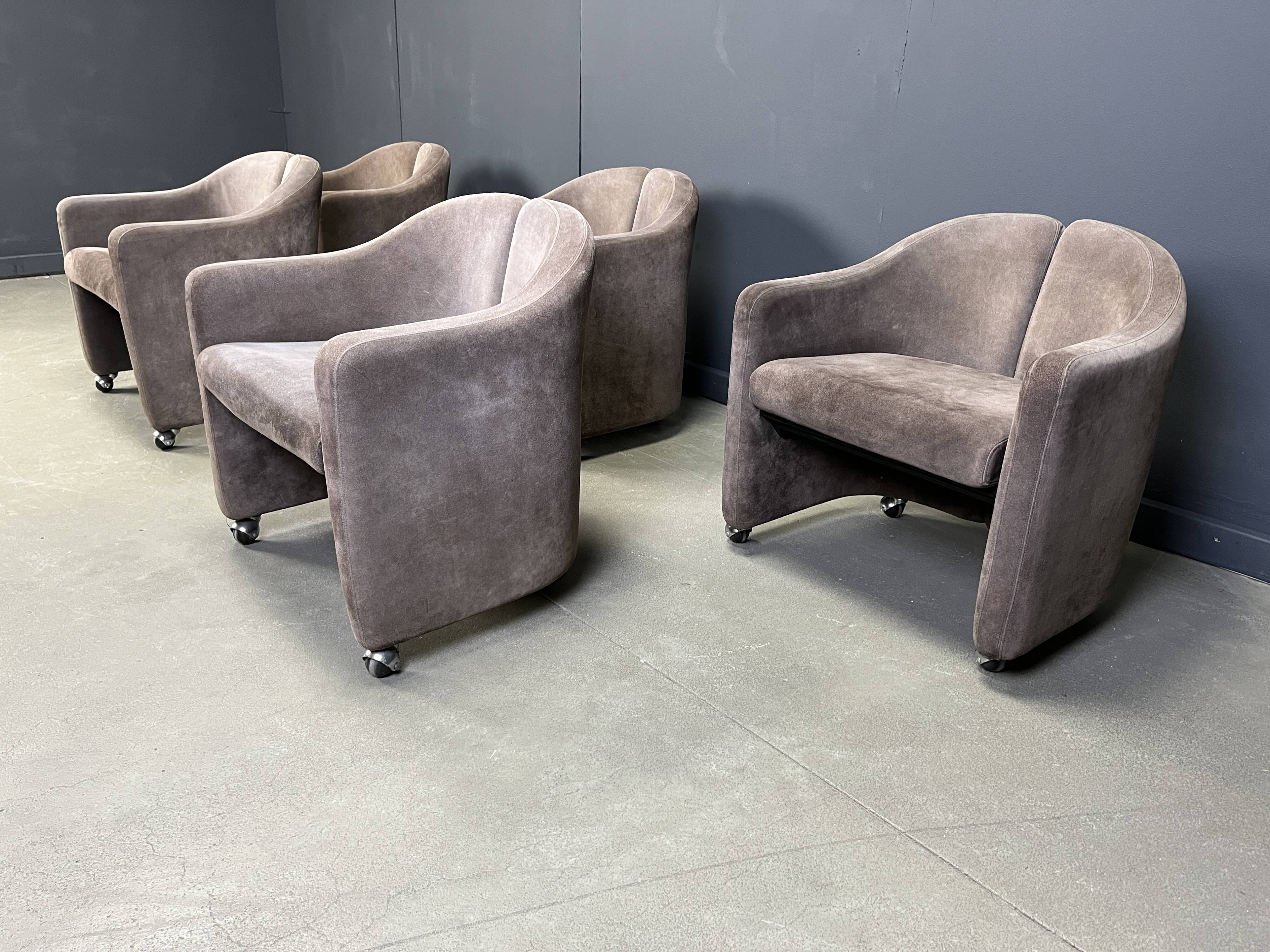 PS142 Easy Chairs by Eugenio Gerli for Tecno, 1970s - set of 5