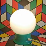 Vintage white opaline living room bedside desk lamp "Green"